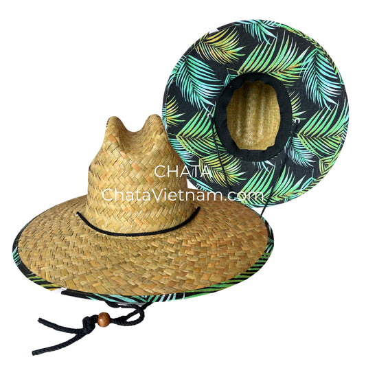 Straw Hats Bulk Wholesale Handwoven Tropical Palm Lining L3921
